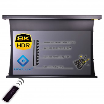 HiViLux® UST Tension Motor-Leinwand Kontrast CLR/Laser TV Gehäuse Schwarz HiViPrism Cinema HDR